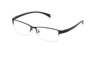 EV 60mm-17mm-142mm Super Large Wide Oversized Eyeglasses Frames Men Half-Rim Metal Business Glasses Frames Oculos De GrauEV1454