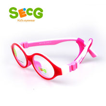 Load image into Gallery viewer, SECG Cute Round Optical Glasses Frame Soft Flexible Silicone Kids Glasses Transparent Children Frame Eyeglasses Spectacles