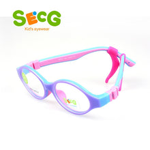 Load image into Gallery viewer, SECG Cute Round Optical Glasses Frame Soft Flexible Silicone Kids Glasses Transparent Children Frame Eyeglasses Spectacles